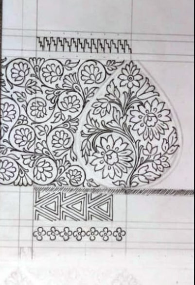 Banarasi Border design sketch - Designsketch.in